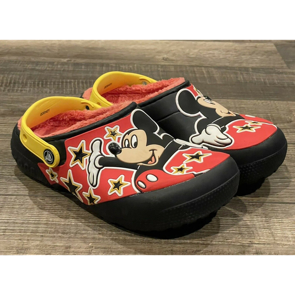 Unisex Kids Crocs Disney Mickey Mouse 90 Years Of  Magic  Size 2 Lined Clogs - Picture 1 of 10